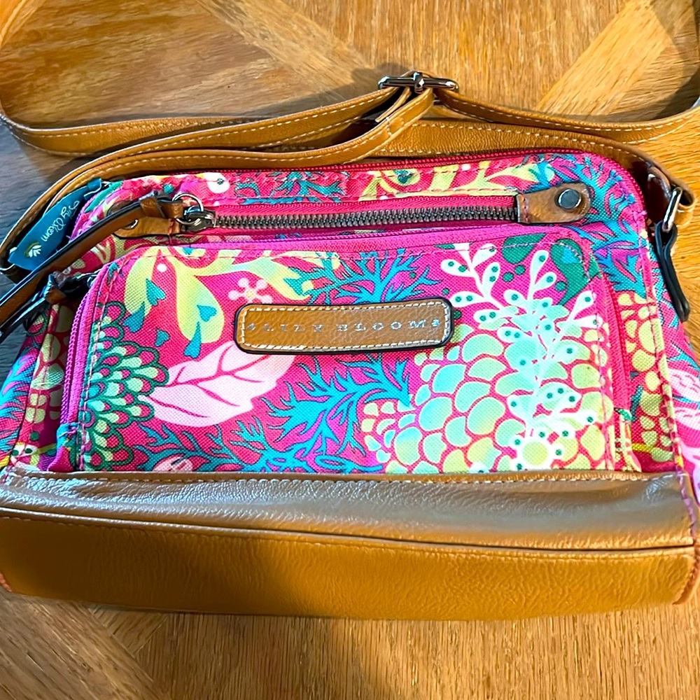 Cute & stylish Lily Bloom small crossbody, made from recycled plastic bottles.